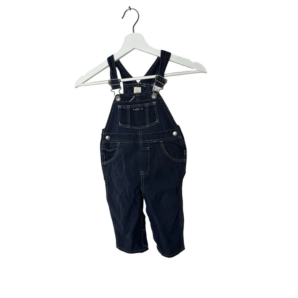 Vintage baby gap 18-24 months blue overalls y2k